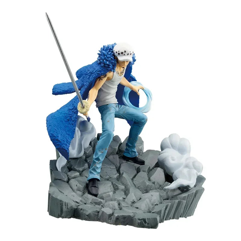 Bandai Original Banpresto Anime ONE PIECE Trafalgar D Water Law VS Marshall D Teach PVC Action Figure Model Collectible Toy Gift