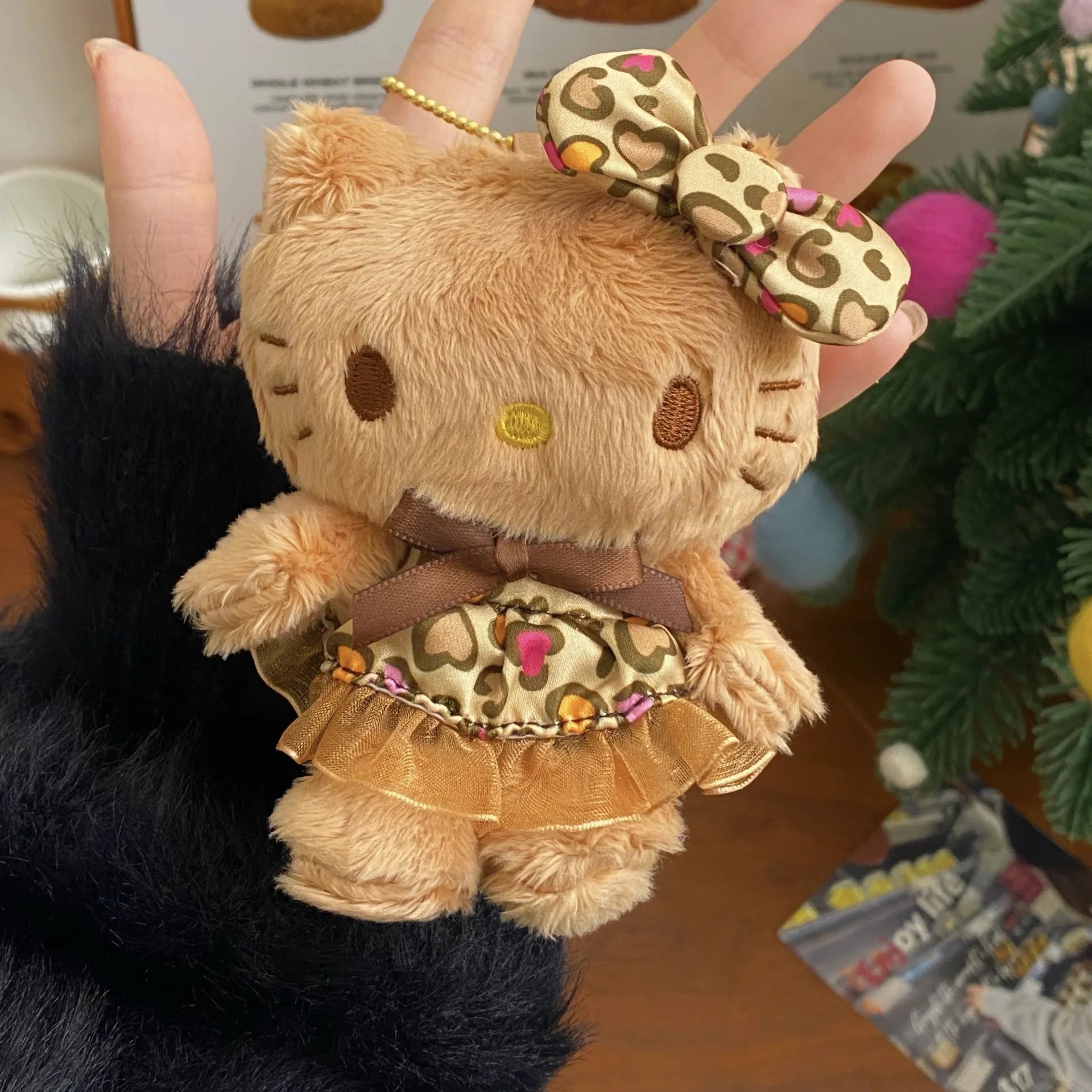 10 styles Hello Kitty Sanrio Hawaiian Series Plush Doll Filling Keychain Dark Skin Cartoon Plush Toy Pendant Cute Birthday Gift