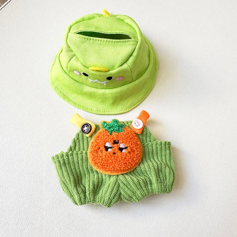 Labubu I II Idol Dolls Sitting Party Clothing Outfit 17cm Mini Plush Doll'S Clothes Bib Pants Fruit Animal Overalls Accessories