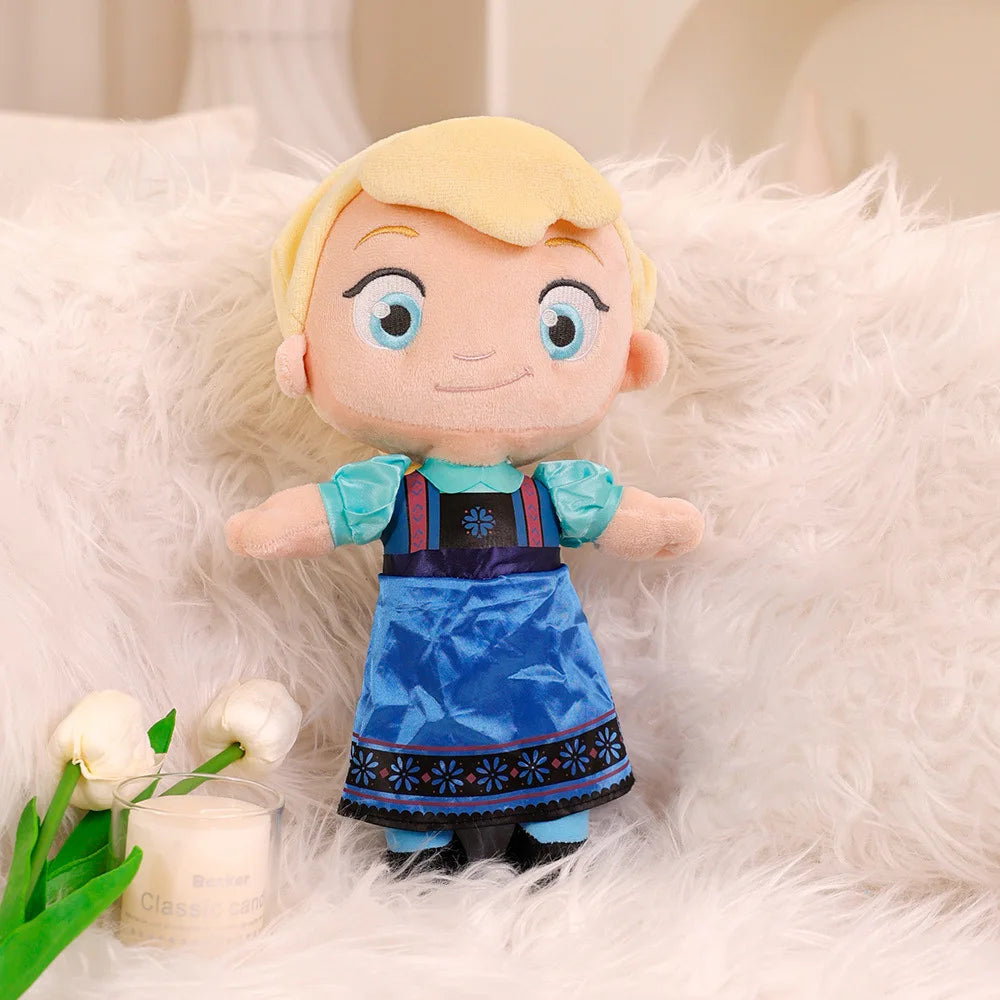 30cm Cute Q-version Mermaid Princess Elsa Cloth Plushier Doll Girl Doll Anna Plush Toy Children's Gift Childhood