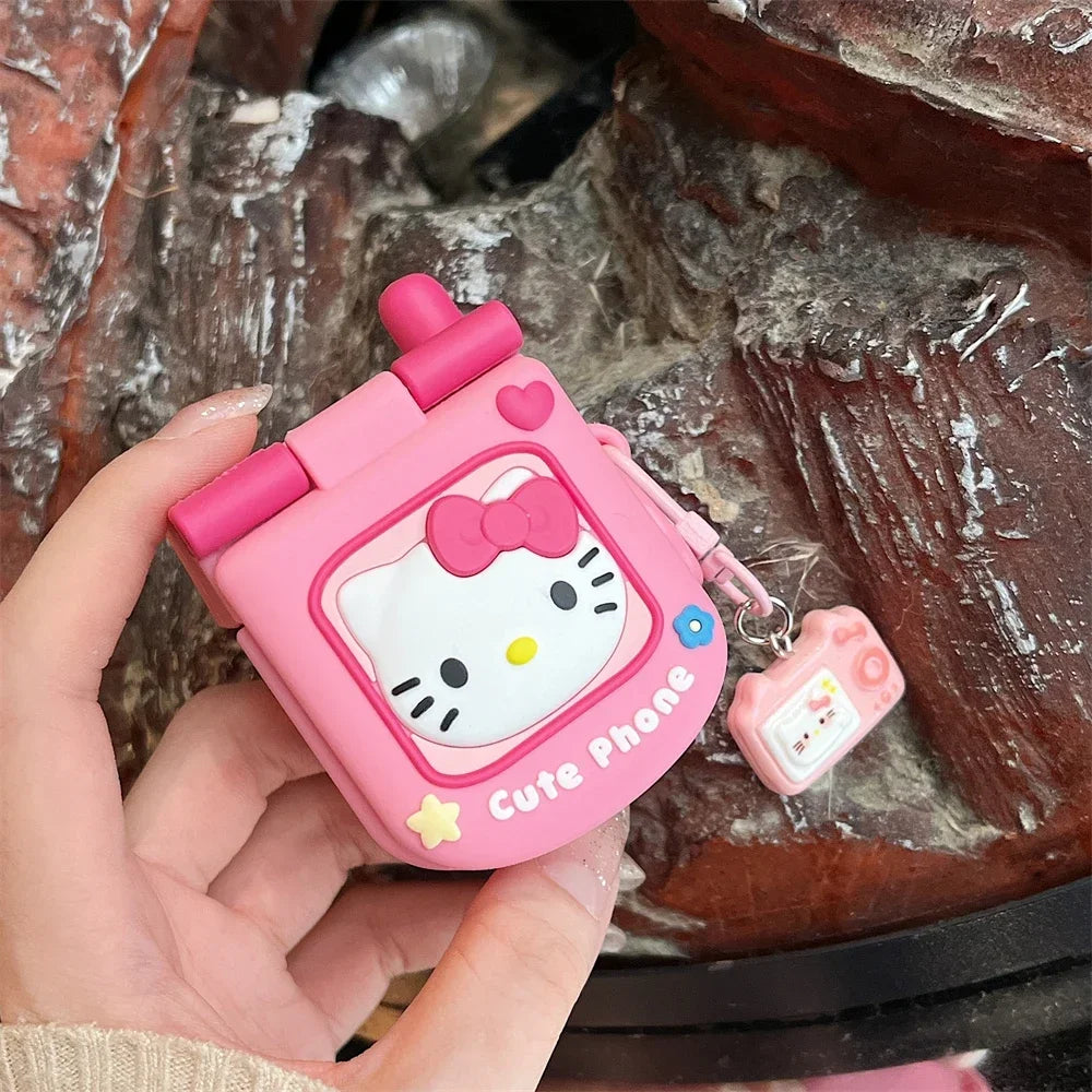 3D Cute Sanrio Hello Kitty Earphone Case For Airpods 1 2 3 4 Pro 2 Wireless Bluetooth Headset Protective Soft Cover With Pendant