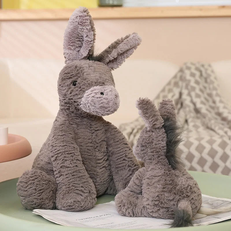 23/40/60CM Cute Burro Peluche Toys Lovely Grey Donkey Plush Dolls Stuffed Soft Animal for Baby Infant Birthday Room Decor Gifts