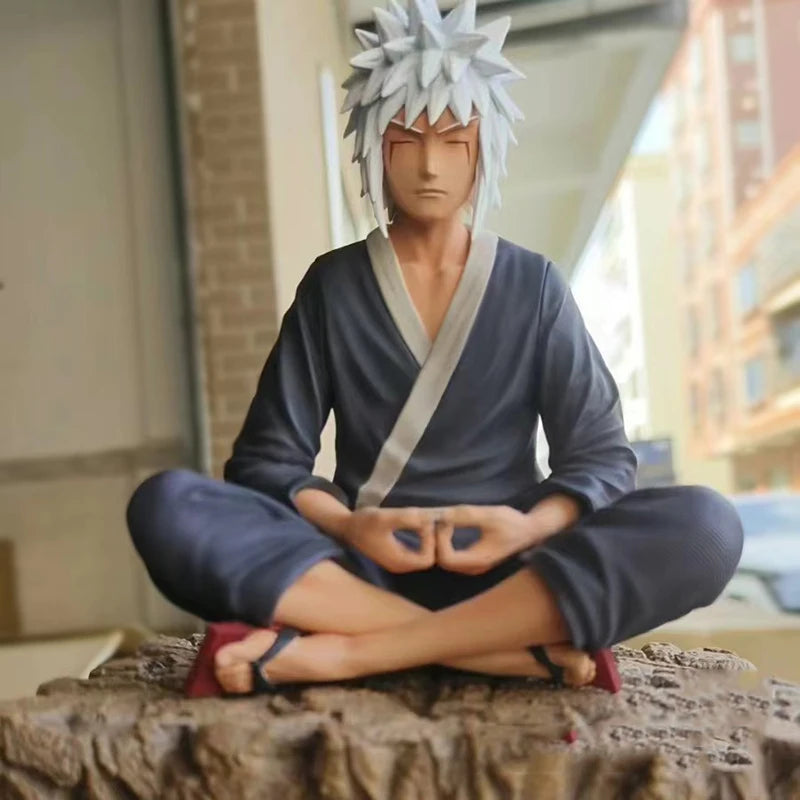 15cm Anime LF Jiraiya Figurine Naruto Action Figure GK Jiraiya Figure Sitting Statue PVC Collectible Dolls Toys for Kids Model