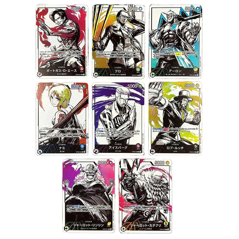 One Piece Anime Card Japanese Version Leader OPCG Replica Boa Hancock Luffy Law Zoro Moria Katakuri Game Anime Collection Cards