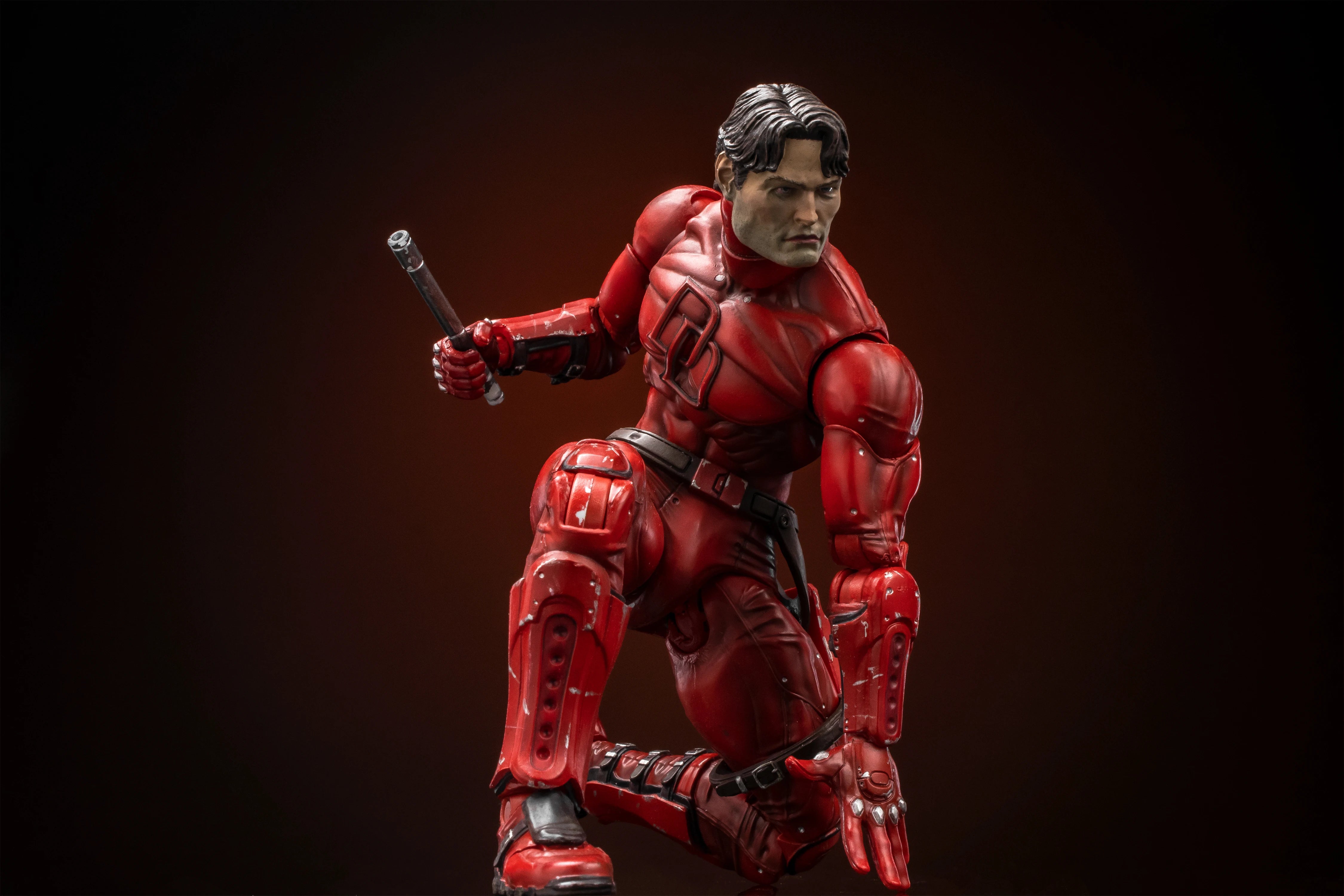 In Stock - FlefToys Marvel Daredevil Classic Red Shadowland Reborn Black 8
