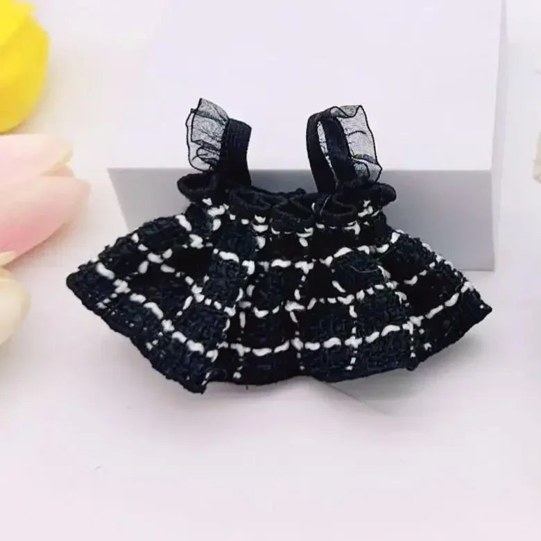 17cm Mini Plush Doll'S Clothes Outfit Accessories For Korea Kpop Exo Labubu Idol V1 V2 Strap skirt set Clothing Gift (No Doll)