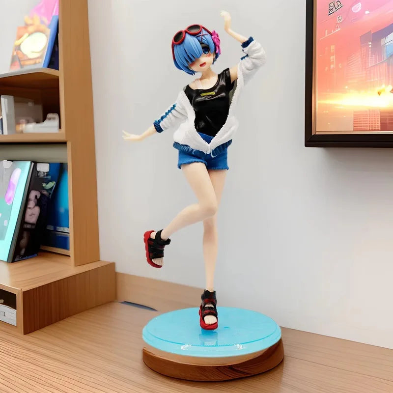 23cm Re: Zero Starting Life in Another World Rem sportswear Anime action Figure Toys Kids Gift Statue Collectible Model Ornament