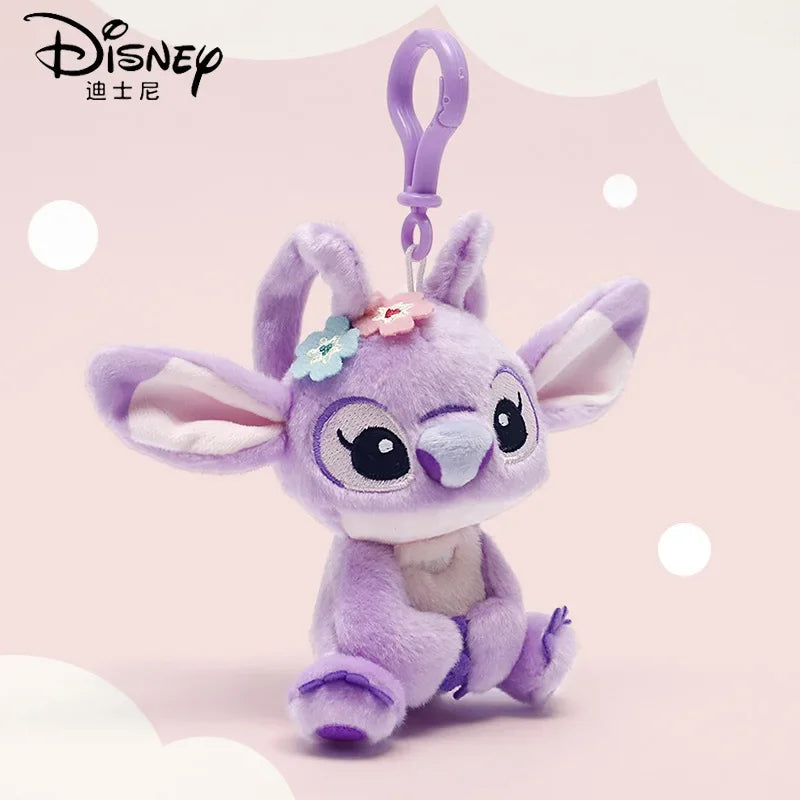 Kawaii Disney Stitch Angel Plush Stuffed Toys Purple Anime Lilo&Stitch Doll Cute Keychain Pendant Birthday Gift For Kid Girl