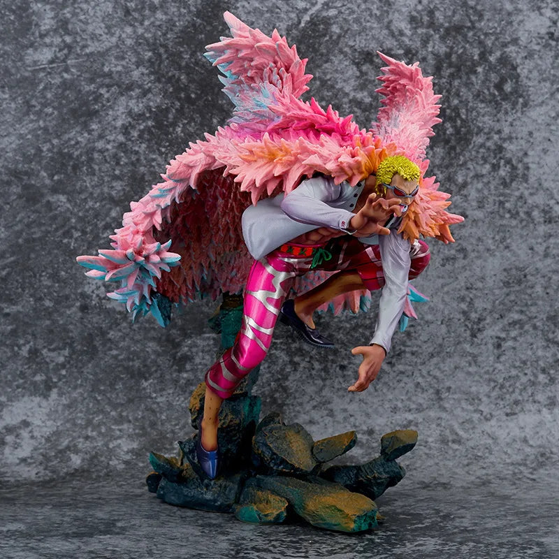 Anime One Piece Dressrosa Donquixote Doflamingo GK PVC Action Figure Game Statue Collectible Model Kids Toys Doll Gifts 32CM