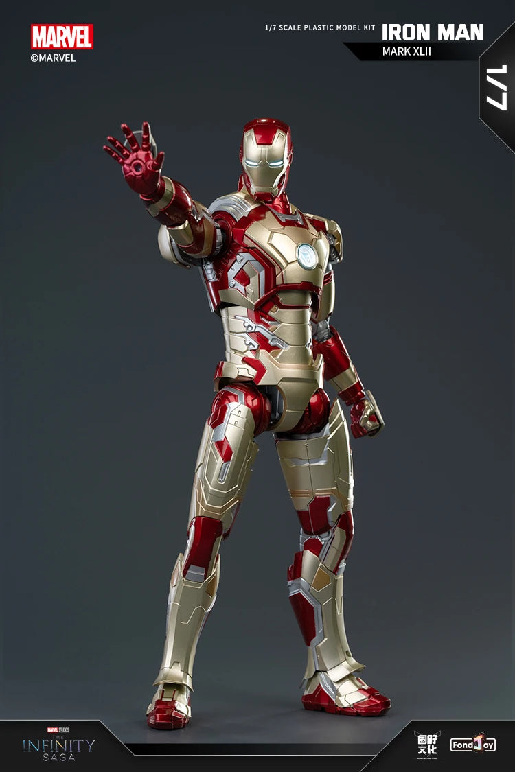 Fondjoy Marvel Iron Man MK42 Assembled Model 10in 1/7 scale Action Figures Reactors can emit light Collect Ornament Boy Toy Gift