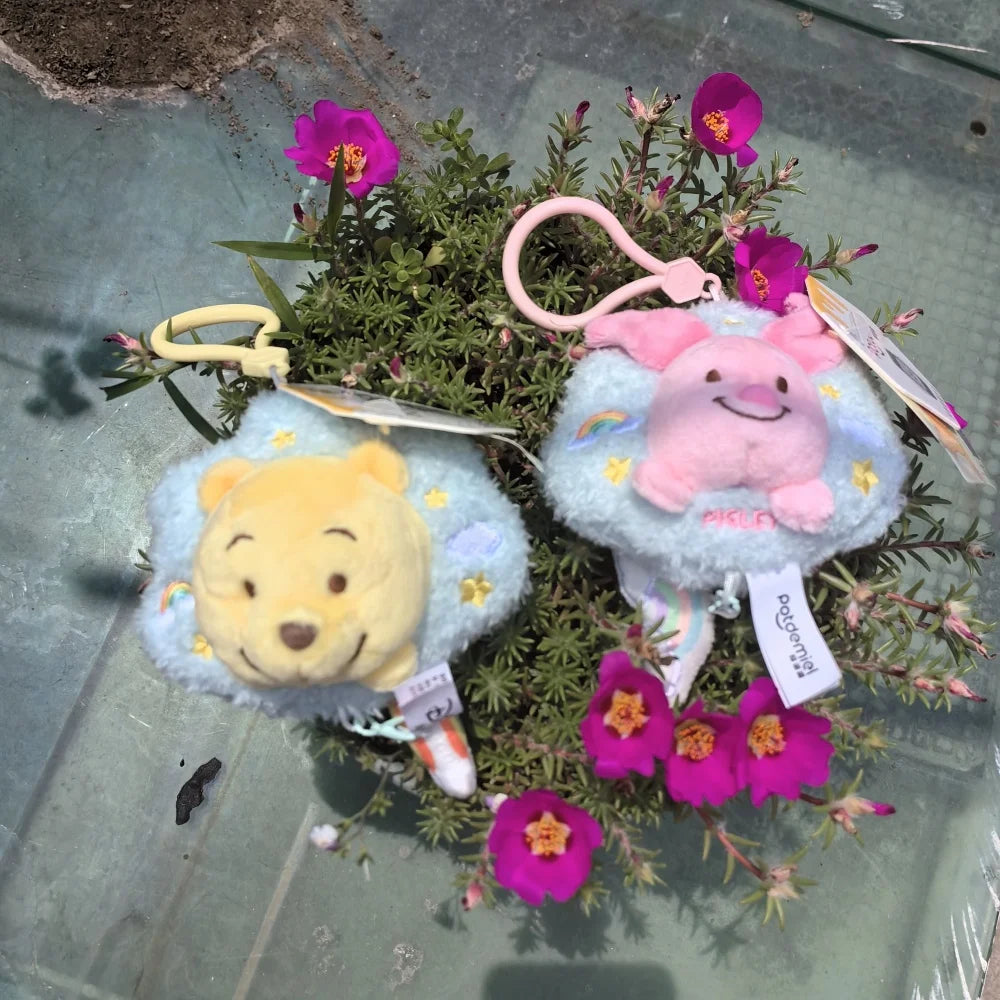 Disney Winnie Pooh Piglet Plush Pendant Cartoon Pig Bear Stuffed Toys Dolls Cute Bag Car Backpack Plush Keyring Lovely Keychain