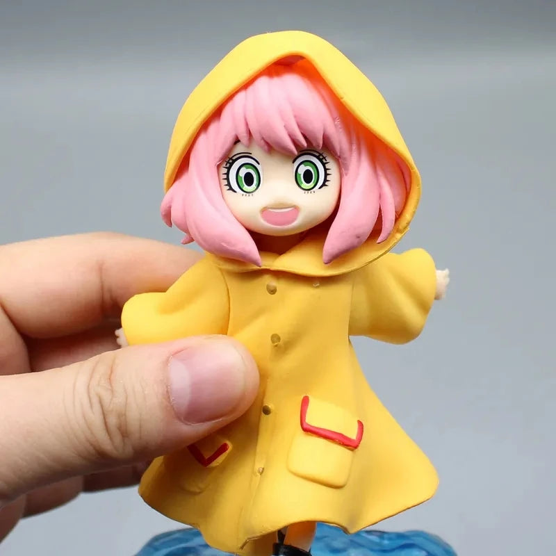 12.5CM Anime Spy × Family Anya Forger Action Figure Raincoat Version PVC Model Toy Statue Collection Christmas Gift For Children