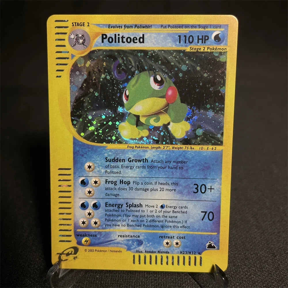Pokemon Cards Shining Card E-Card Series Vileplume Arcanine Gengar Suicune Game Collection Cards Toys Gifts Proxy Card