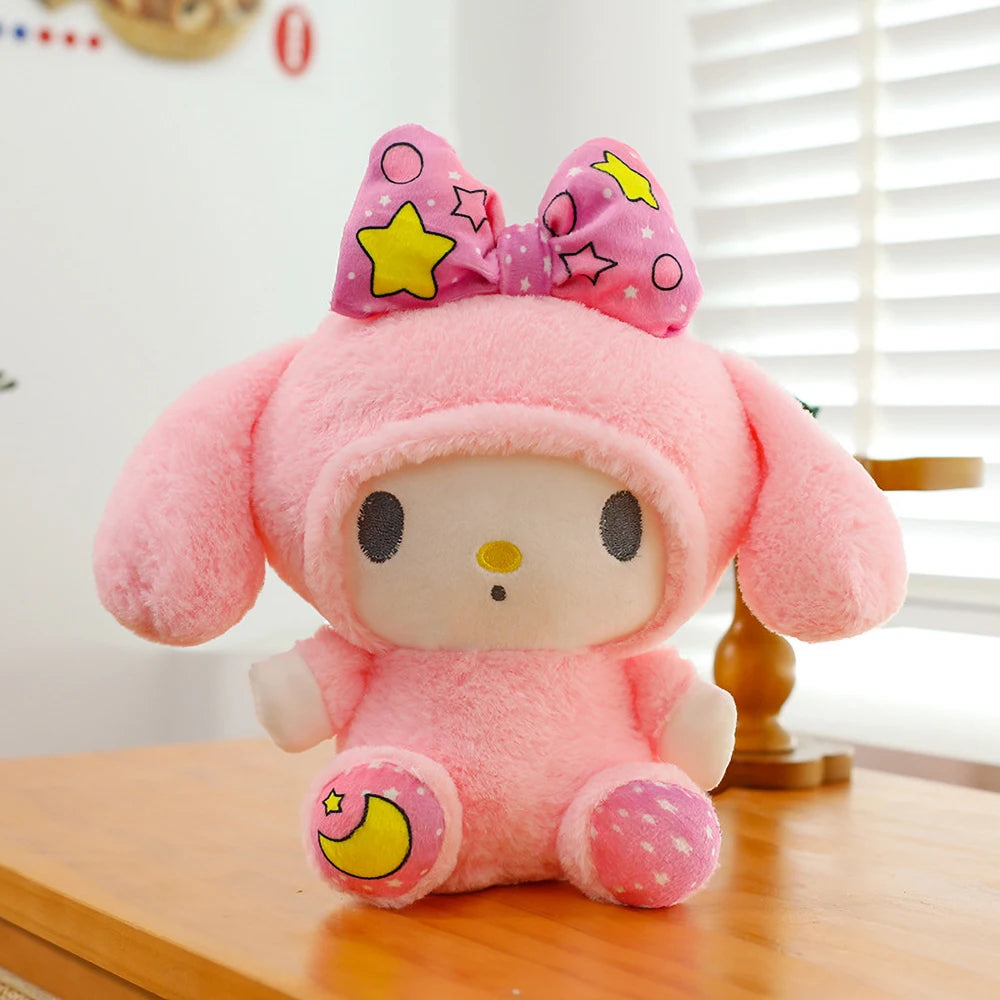 20cm Anime Sanrio Plush Toys Kawaii Hello Kitty Cinnamoroll Kuromi Pom Pom Purin cat Gift Dolls Stuffed Children Plushies Doll