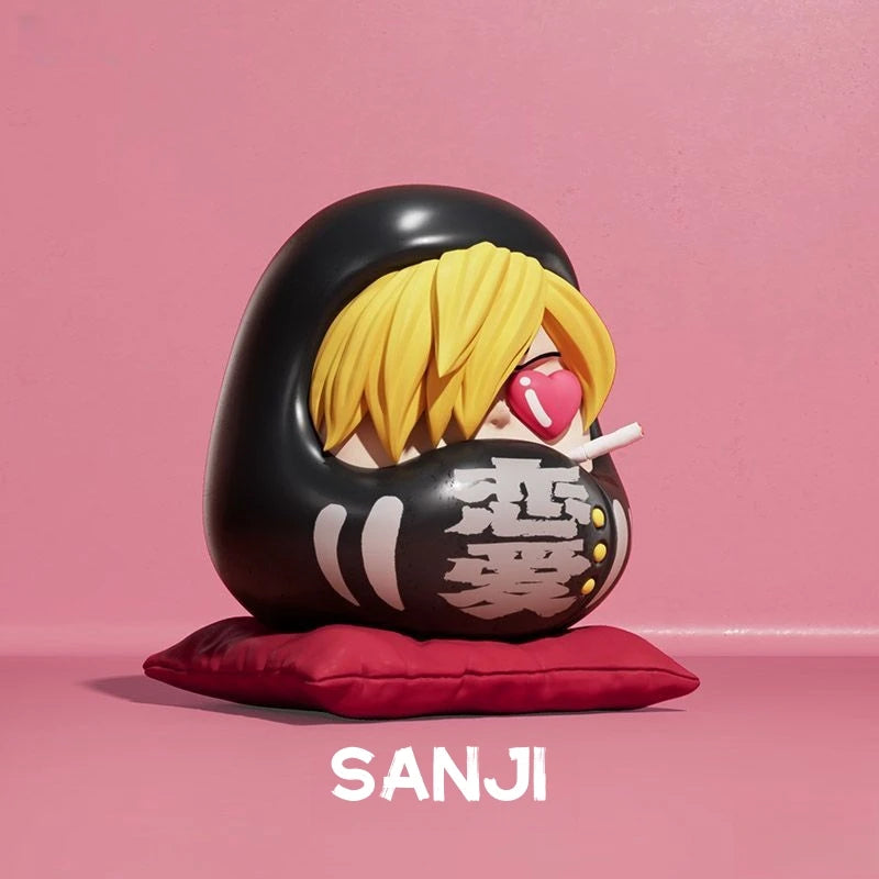 6cm Q-version One Piece Anime Figure Nika Luffy Zoro Sanji Nami Cos Super Dharma Figurine PVC Statue Model Toys Car Ornaments