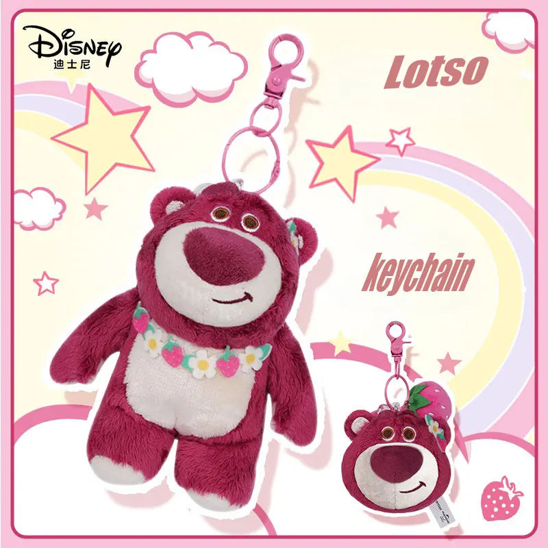 Disney Lotso Plush Toy Keychain Cartoon & Cute Anime Doll keyring Backpack Pendant Children's Toys Birthday Present