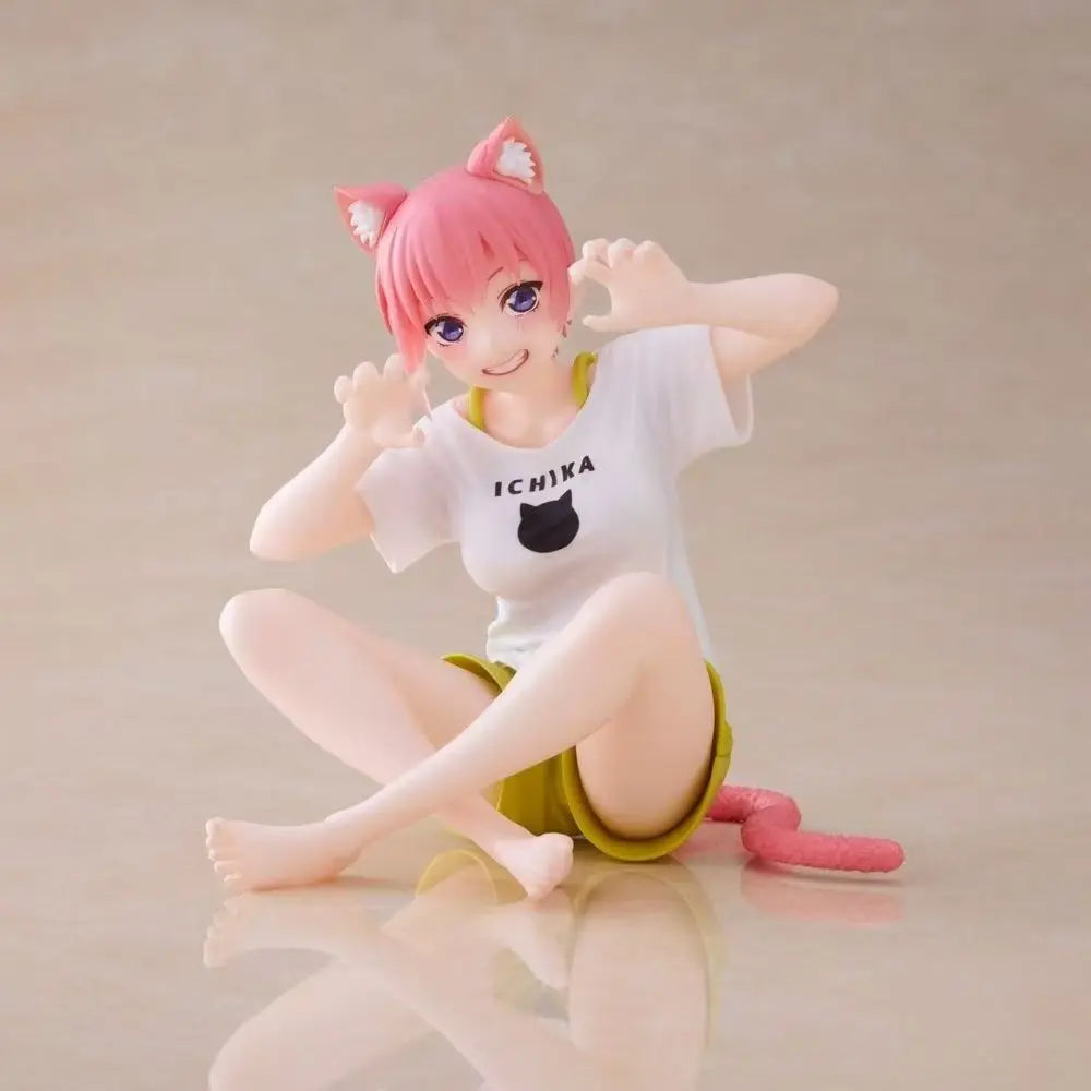 10cm Yotsuba Anime Cute Nakano Nino Figurine The Quintessential Quintuplets Figure Cat Nakano Miku Figure PVC Collection Toys