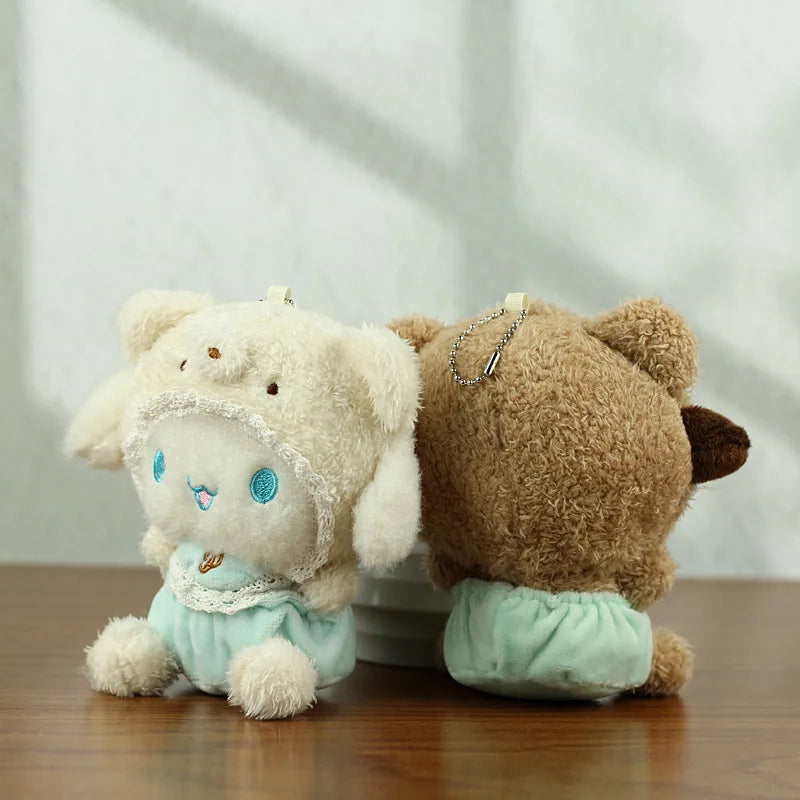 13cm Cute Sanrio Plush Keychain for Children Hello Kitty Pendant Kuromi Cartoon Key Chain Backpack Decoration Gifts for Girl Toy