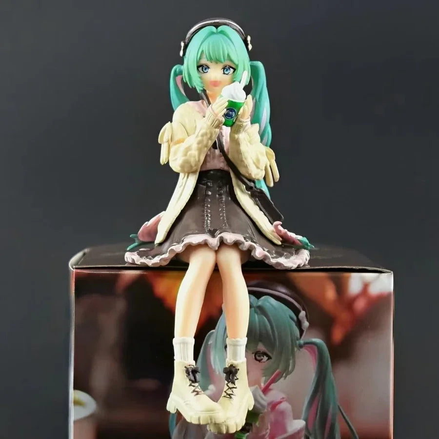 The  Hatsune Miku Anime Figure Autumn Date Miku Action Figure Kawaii Girl Noodle Stopper Figurine Compute