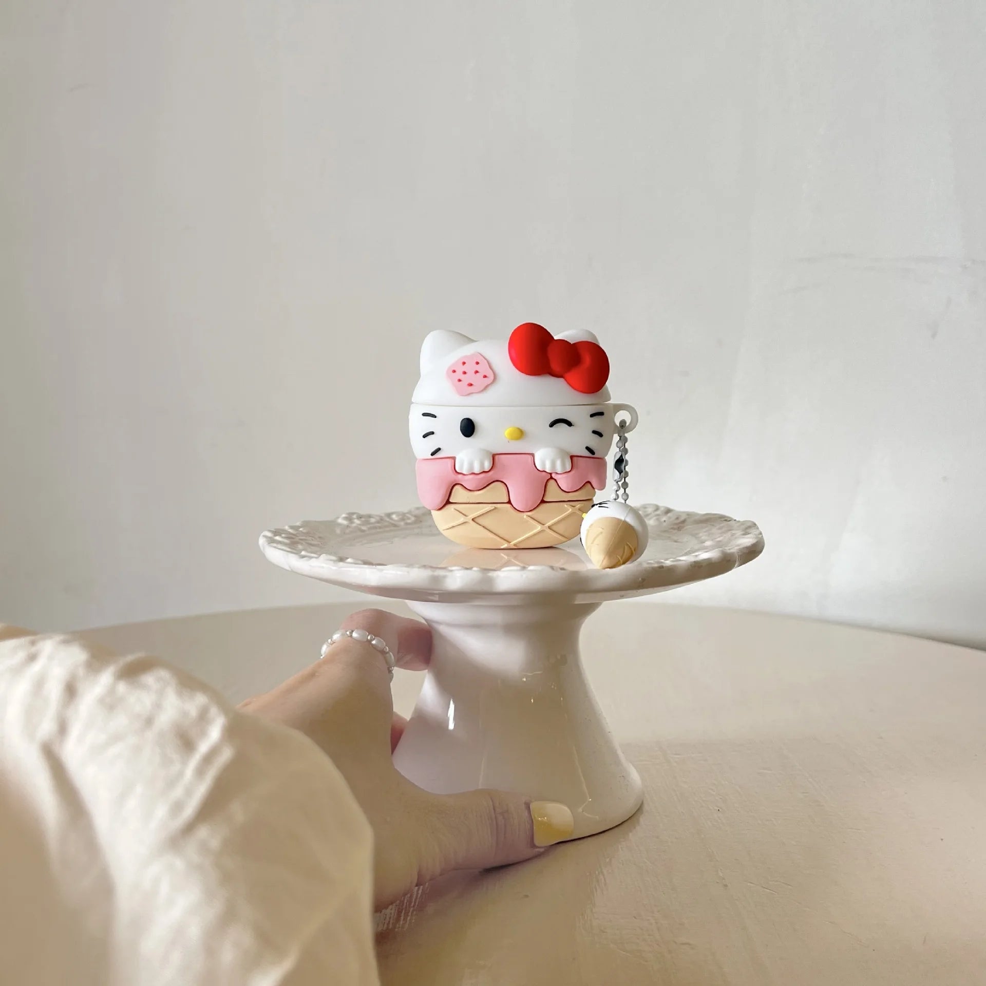 For Airpods Pro 2 Case,Hello Kitty Ice Cream Style For Airpods 3 Case,Soft Silicone Earphone Cover For Airpods Pro Case For Kids