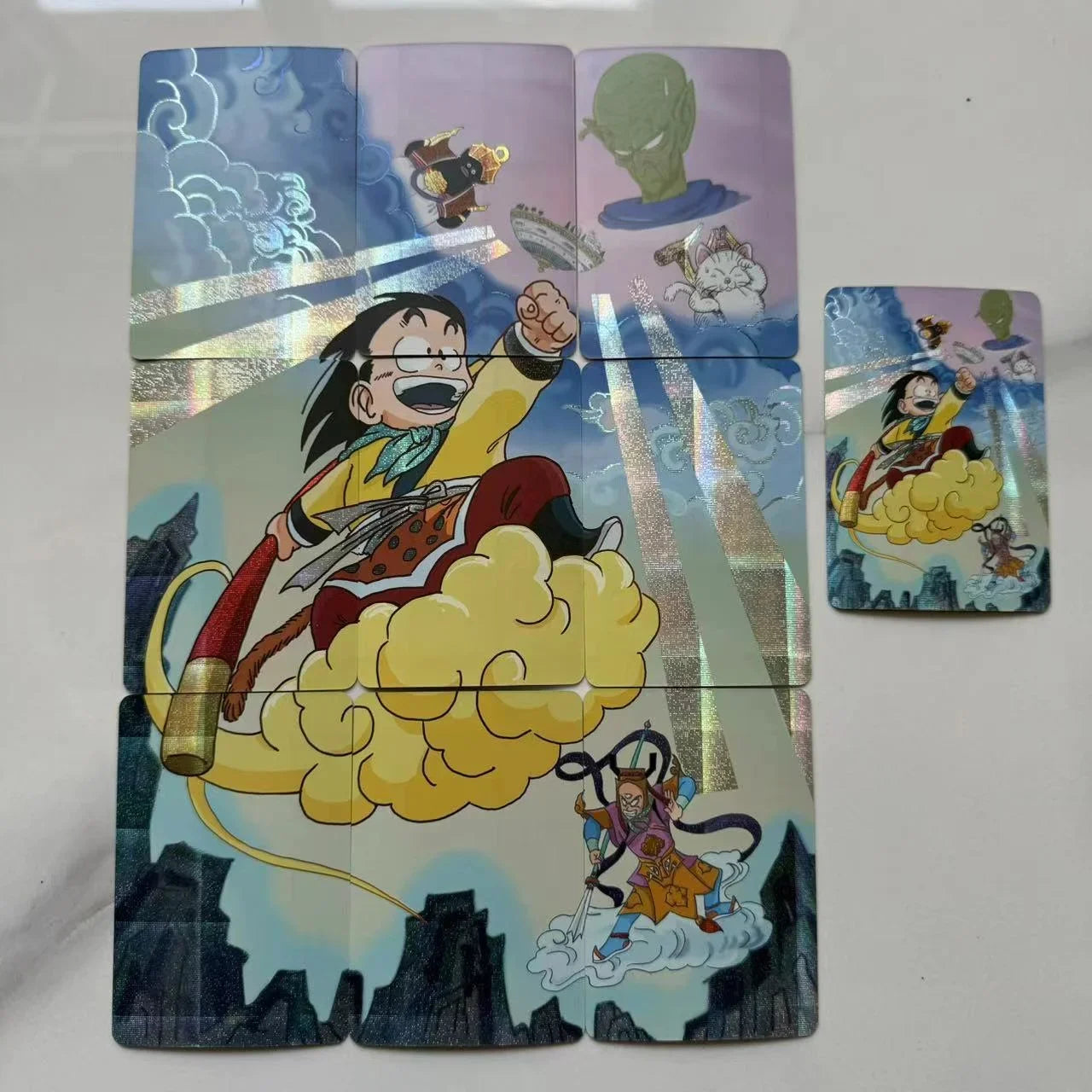 Anime Dragon Ball DIY ACG Bulma Piccolo Majin Buu Son Goku Puzzle Cards Boys Play Toys Collectible Cards Christmas Birthday Gift