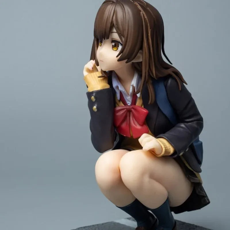 Anime Shave The Beard and Pick Up A High School Girl Figure Ogiwara Sayu Squat Uniforms Model Ornaments Collectible Toys Gift