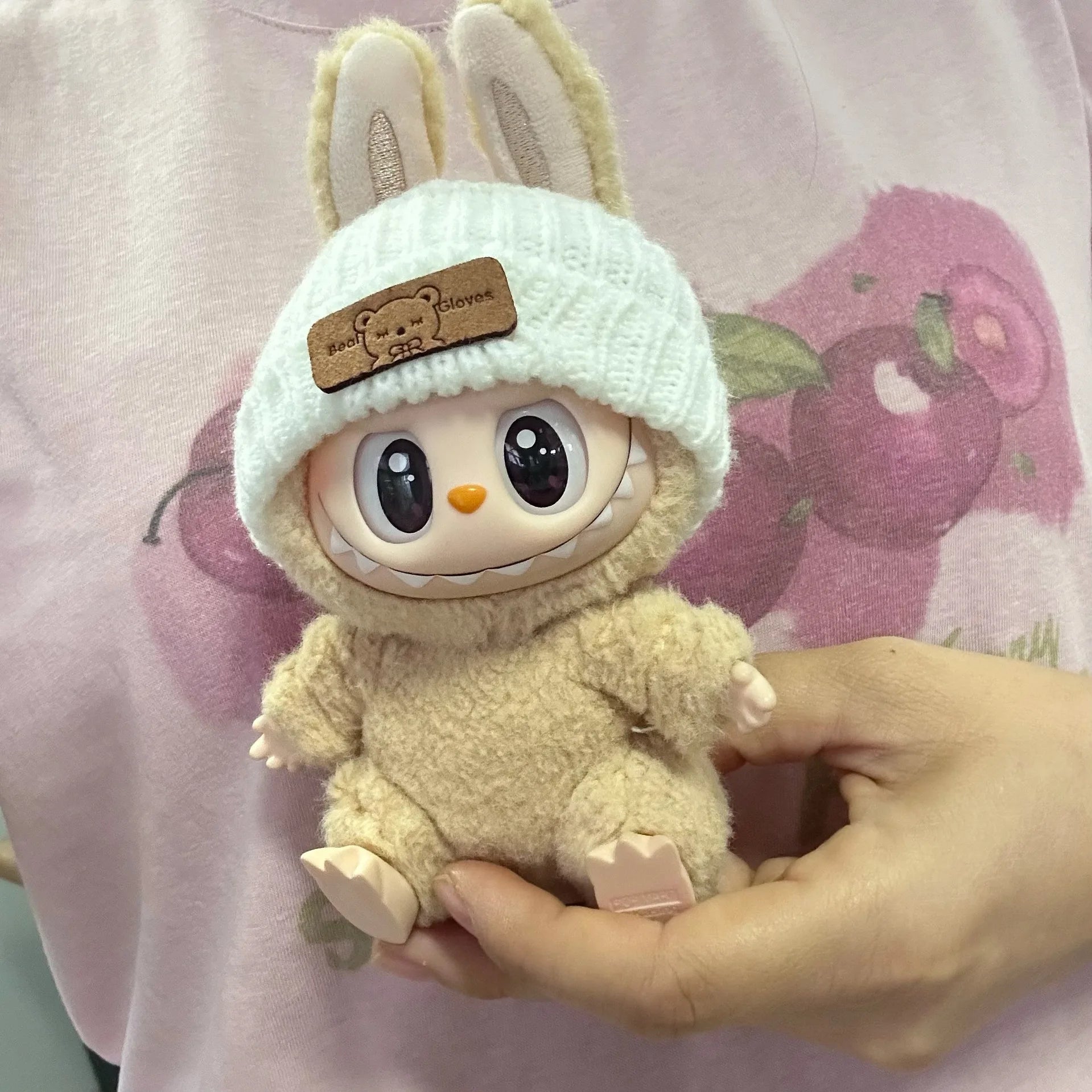 17cm Labubu I II Idol Dolls Scarf Hat Suits Clothing Plush Doll'S Clothes Outfit Accessories For Korea Kpop Exo Sitting Party