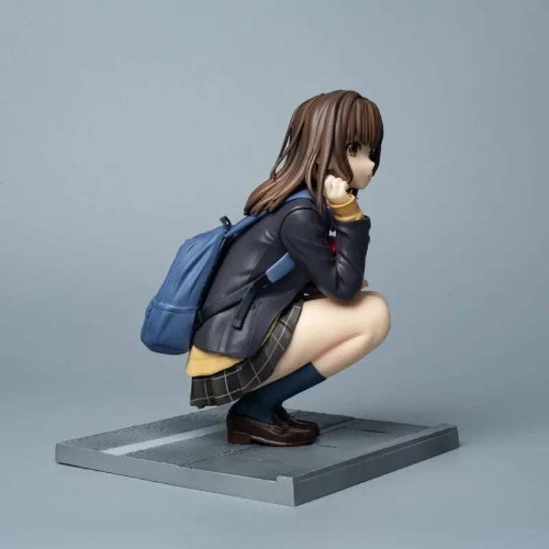 Anime Shave The Beard and Pick Up A High School Girl Figure Ogiwara Sayu Squat Uniforms Model Ornaments Collectible Toys Gift