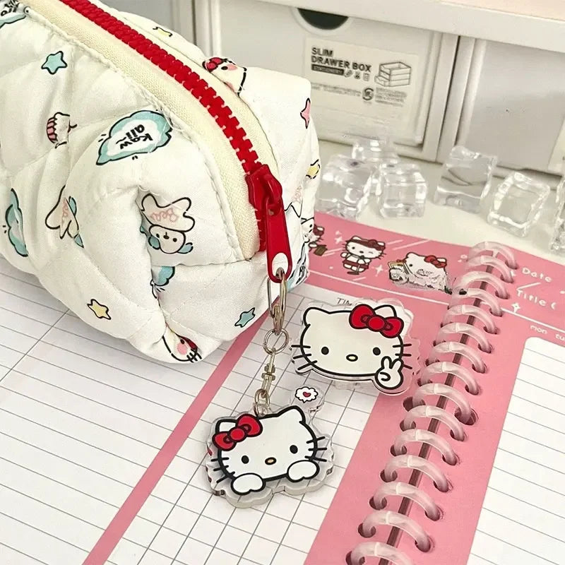 New Hello Kitty pencil case Kawaii Sanrio large capacity pencil case Kt Cat cosmetic bag student supplies stationery gift for gi