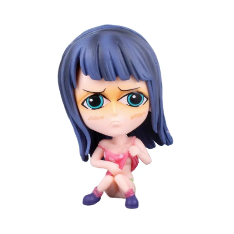 8-10cm Anime Figure One Piece Monkey D Luffy Roronoa Zoro Kawaii Toys Q-Version Figural Nendoroid Car Decoration PVC Model Gift