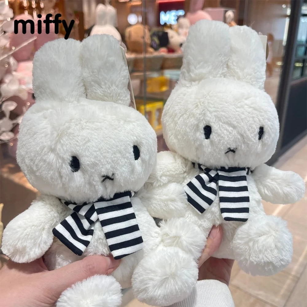 30CM Kawaii Miffy Plush Toy Cute Striped Scarf Doll Plush Doll Boy Girl Gift