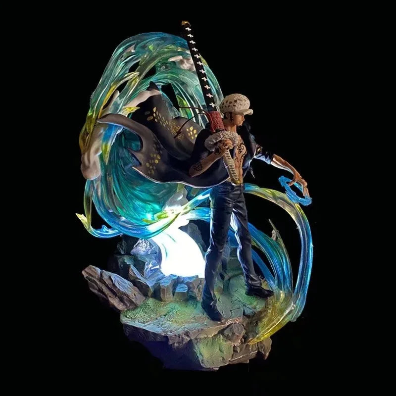 Anime One Piece Sailing Again Trafalgar Law Battle Ver. GK PVC Action Figure Statue Collectible Model Toys Doll with Light Gifts
