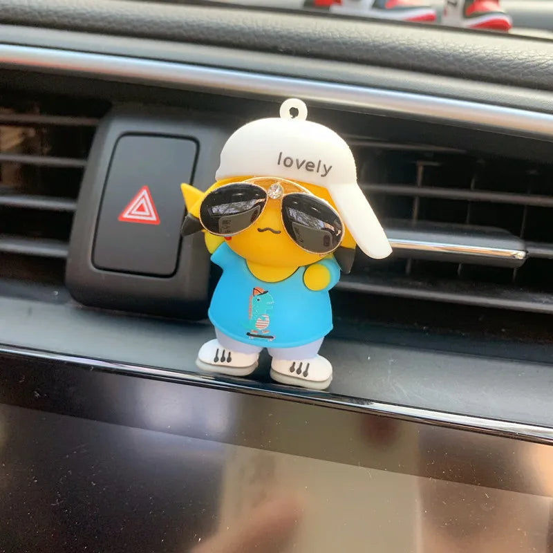 Anime Pokemon Cartoon Pikachu Psyduck Action Figures Car Air Outlet Perfume Clip Decor Auto Air Freshener Interior Accessories