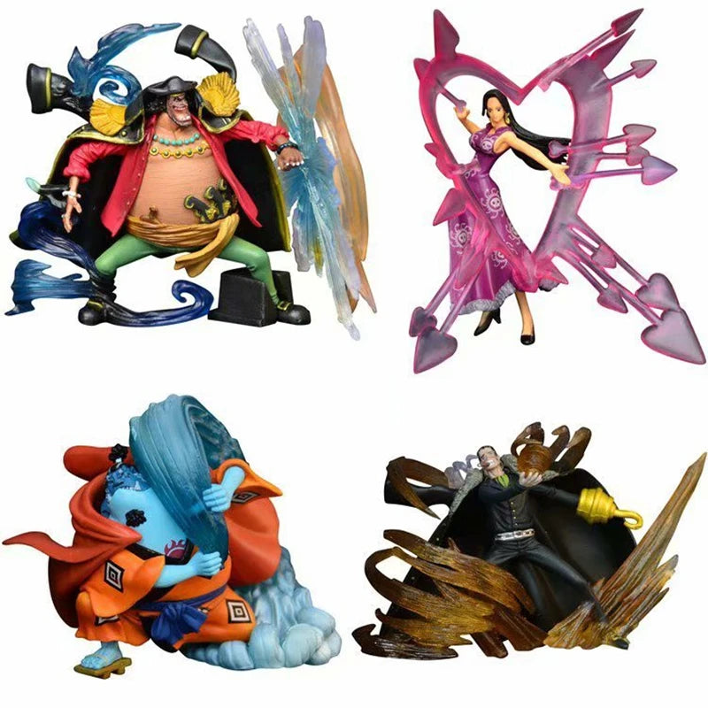 Anime One Piece Boa Hancock Jinbe Marshall D Teach Sir Crocodile PVC Action Figures Collectible Model Kids Toys Doll 4pcs/set
