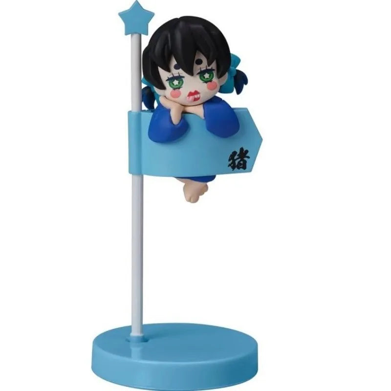 Anime Demon Slayer Gashapon Toys Flag Style Kamado Tanjirou Agatsuma Zenitsu Daki Uzui Tengen Figure Model Decoration Kids Gifts