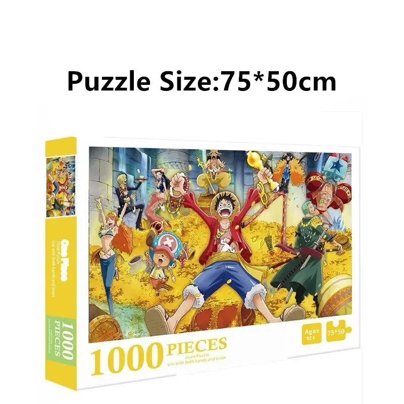 anime One Piece Luffy card form 1000 adult puzzles children's puzzle toys high difficulty stress relieving game