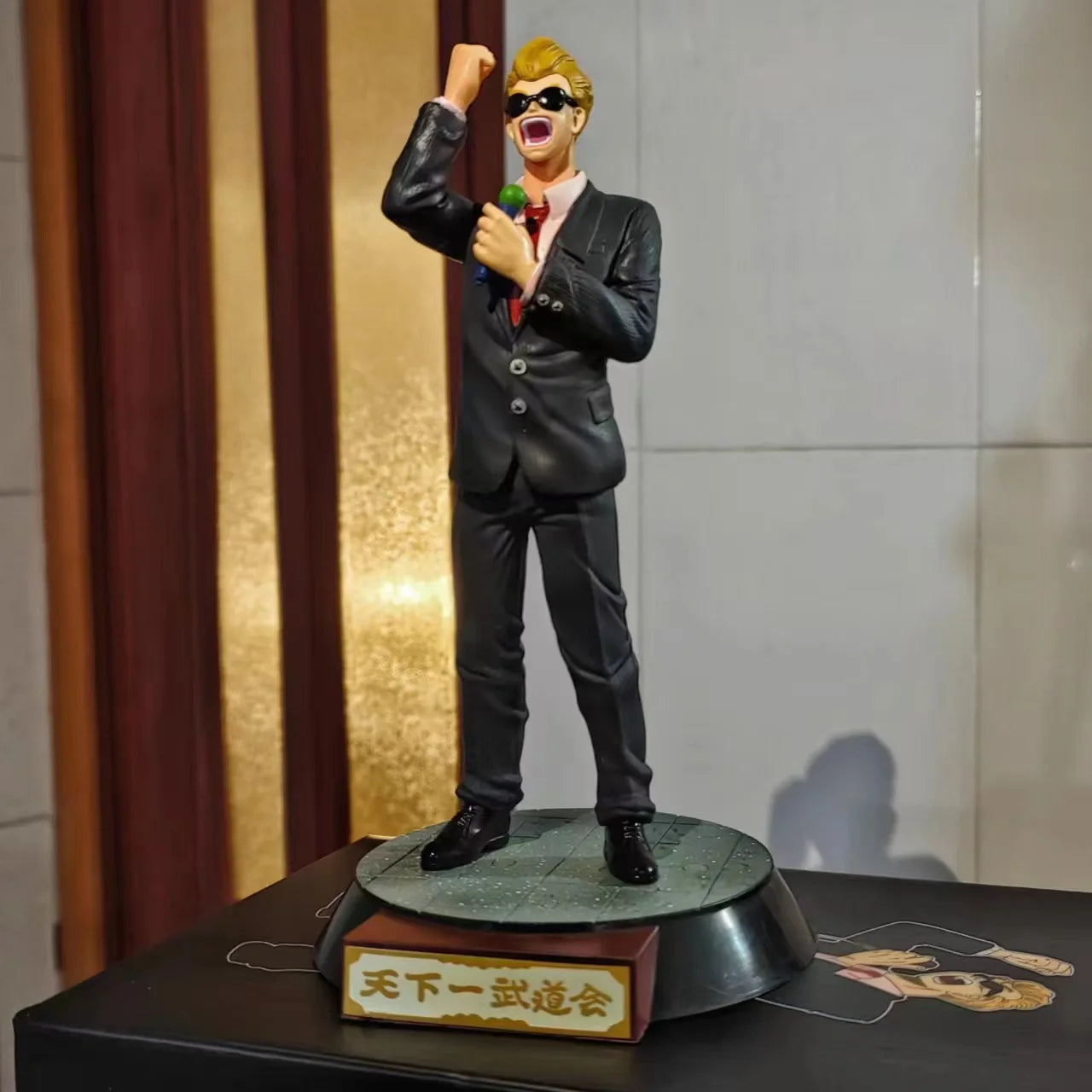 23cm Dragon Ball Z Mister Satan Figure Hercule Ring Name Mark PVC Action Figures GK Statue Collection Model Toys Gifts Dragon Ball Figure