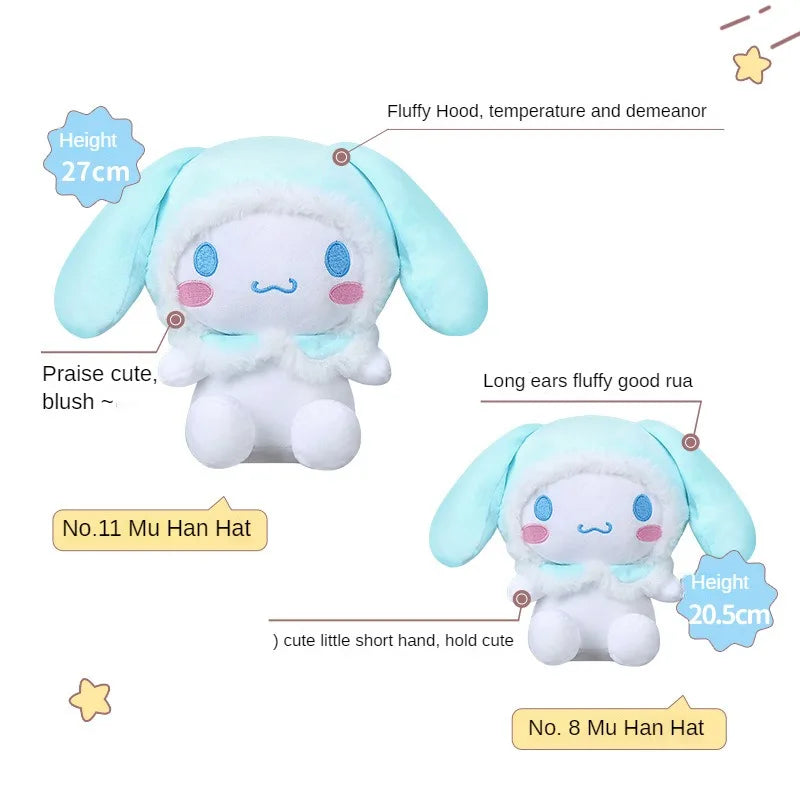 25cm Sanrio Cartoon Jade Gui Dog Plush Doll Big Ear Dog Doll Hat Toy Girl Christmas Gift Birthday Gift