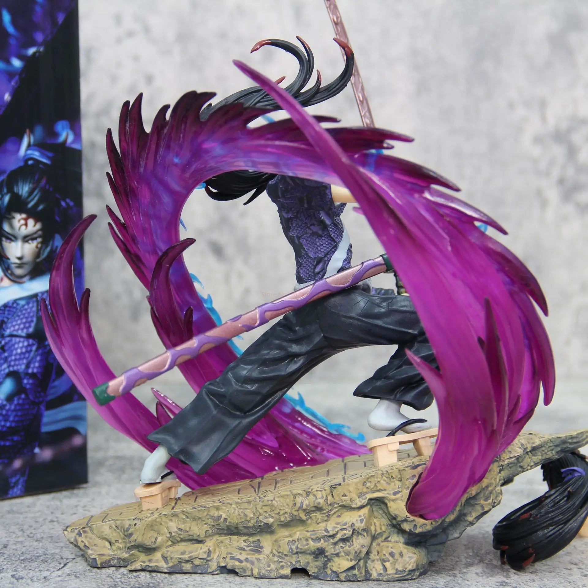 Hot 21cm Demon Slayer Kokushibo Tsugikuni Yoriichi Figure Gk Fierce Battle Action Figurine Pvc Statue Model Dolls Decor Toys