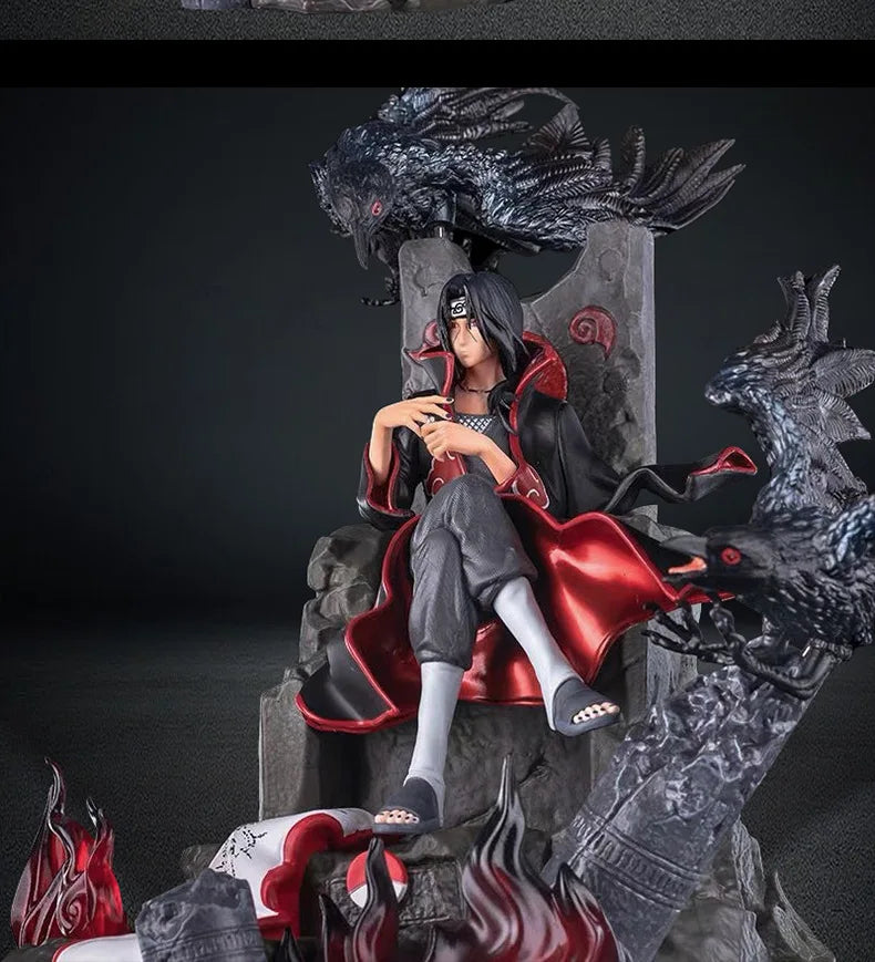 Naruto Uchiha Itachi GK Super Large Throne Anime Figure Action Comic PVC Model 22cm Desktop Ornament Sasuke Christmas Gift Toys