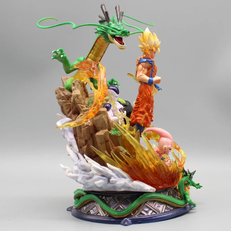 Dragon Ball Figure Son Goku Anime Figurine 23cm Super Saiyan Goku Statue Shenron Frieza Buu Cell Models Collectble Toys Gifts Gk