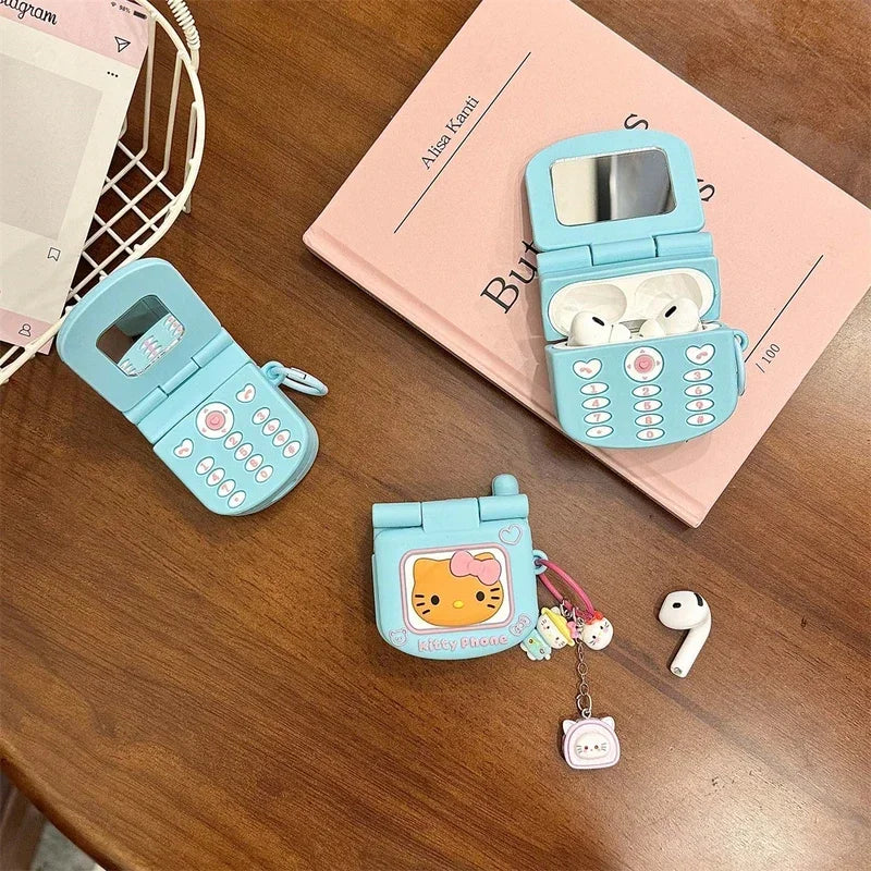 3D Cute Sanrio Hello Kitty Earphone Case For Airpods 1 2 3 4 Pro 2 Wireless Bluetooth Headset Protective Soft Cover With Pendant