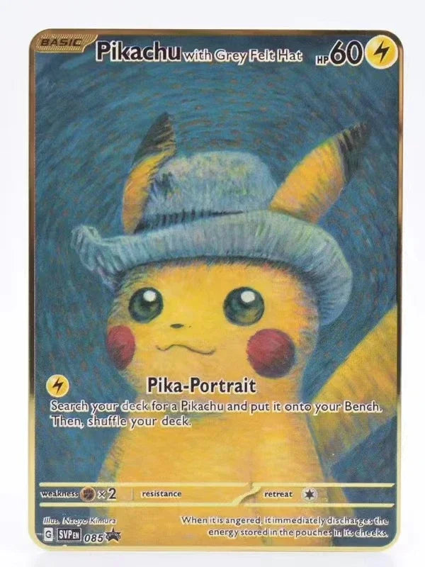 2024 Pokemon English Metal Card Anime Pikachu Charizard Mewtwo Blastoise Vmax Shiny Letters Game Collection Card Kids Toy Gifts
