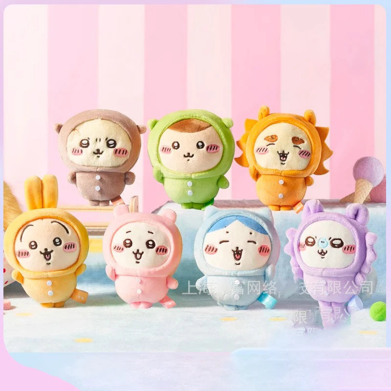 Chiikawa Pendant Doll Pajama Party Usagi Hachiware Peripheral Doll Bag Hanging Ornament Doll Girl Plush Pendant Gift