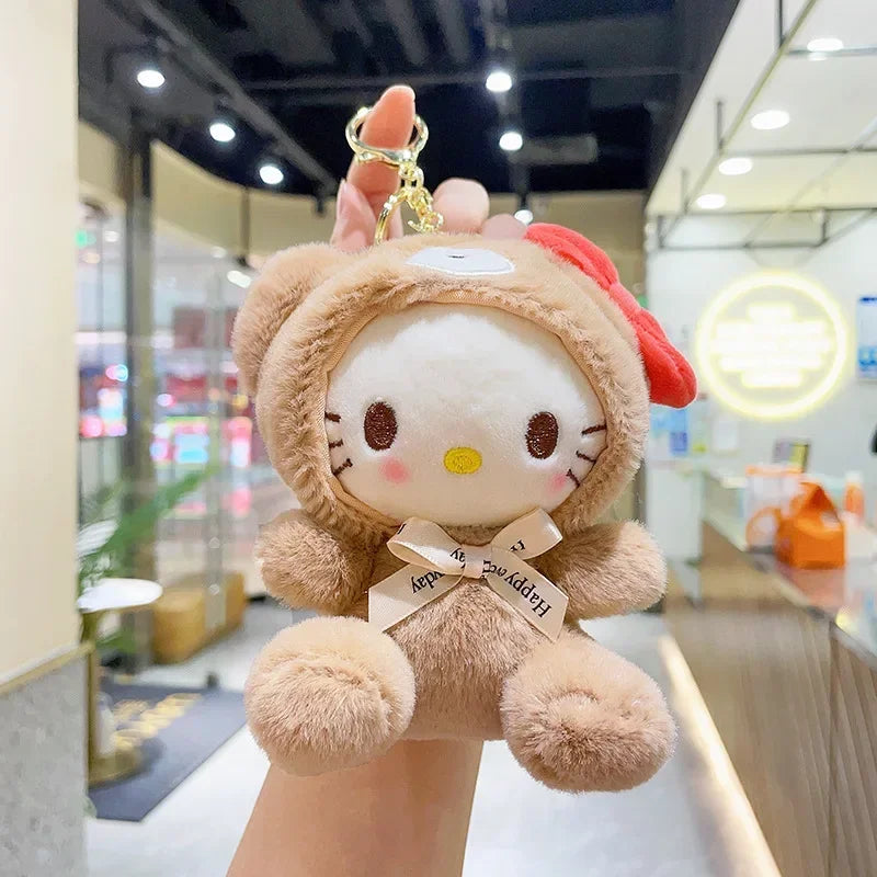 Sanrio Kuromi Cinnamoroll Melody Plush Toy Doll Anime Kawaii Doll Pendant Collection Children's Birthday Festival Gift