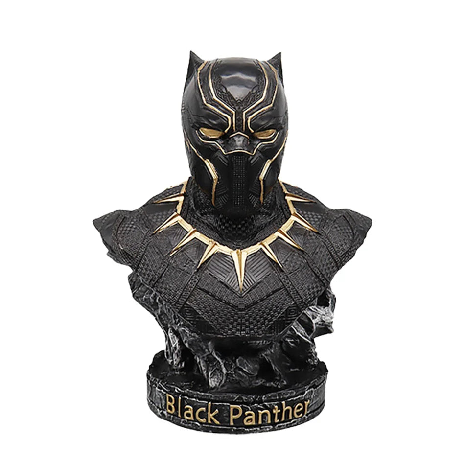 16CM Iron Man Panther Bust Anime Figure Statue marvel Avengers Large Figure Living Room Ornament Resin Collection Gift Toys