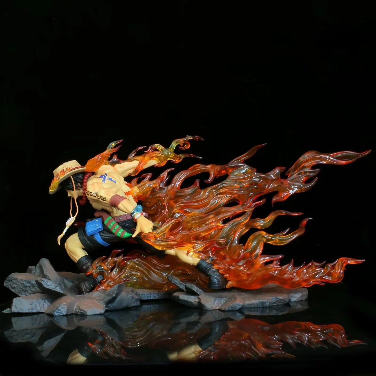 Anime One Piece Whitebeard Pirates Portgas D Ace Battle Ver. GK PVC Action Figure Statue Collectible Model Kids Toys Doll Gifts