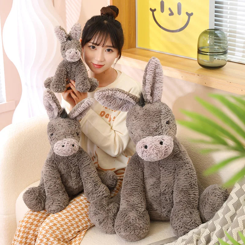 23/40/60CM Cute Burro Peluche Toys Lovely Grey Donkey Plush Dolls Stuffed Soft Animal for Baby Infant Birthday Room Decor Gifts