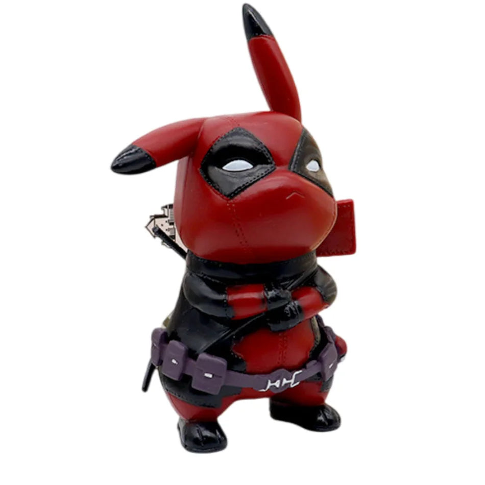 12Cm Kawaii Pikachu Cos Deadpool Anime Personages Q Versie Van Cartoon Animatie Tij Spelen Figure