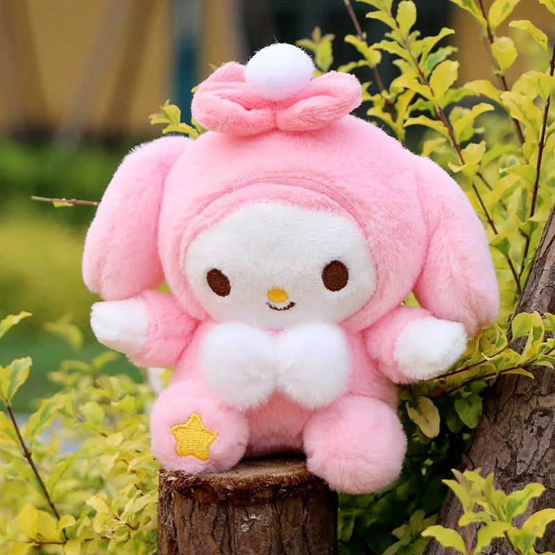 14Cm Plushies Sanrio Keychain Accessories Hello Kitty Plush Toys My Melody Kuromi Keyring Cinnamoroll Backpack Pendant